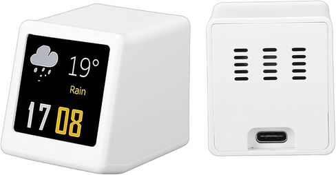 1.54 Inch Smart Weather Display Clock, LED Dynamic Desktop Clock, No App Needed Digital Clocks with GIF Support & WiFi, Ideal for Office & Car in Kuwait