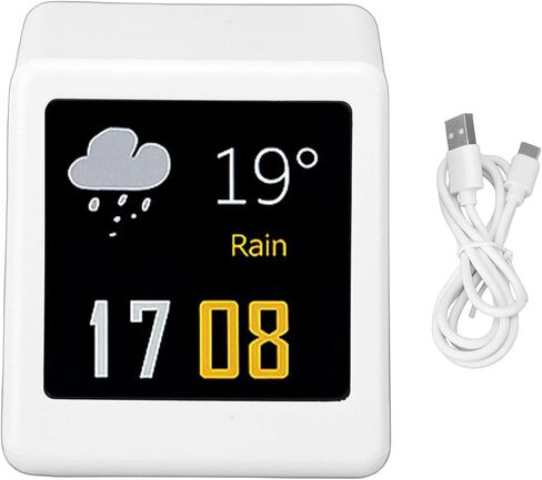 1.54 Inch Smart Weather Display Clock, LED Dynamic Desktop Clock, No App Needed Digital Clocks with GIF Support & WiFi, Ideal for Office & Car in Kuwait