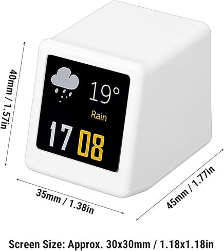 1.54 Inch Smart Weather Display Clock, LED Dynamic Desktop Clock, No App Needed Digital Clocks with GIF Support & WiFi, Ideal for Office & Car in Kuwait