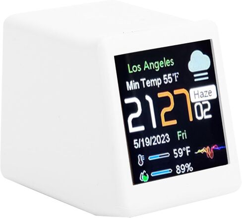 MAVIS LAVEN Smart Electronic Clock, LCD Digital Display, Temperature Weather Forecast, for Home and Office Use (White) in Saudi Arabia