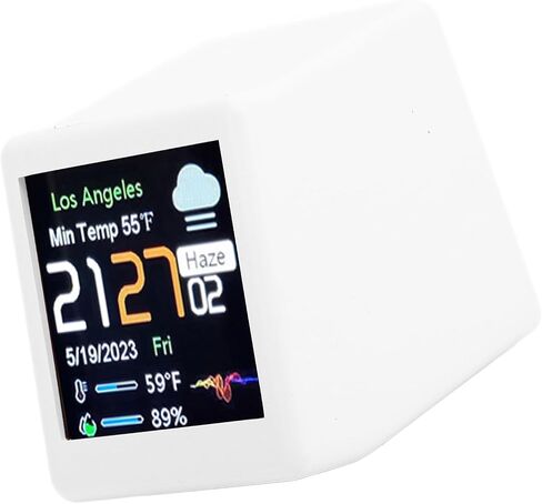 MAVIS LAVEN Smart Electronic Clock, LCD Digital Display, Temperature Weather Forecast, for Home and Office Use (White) in Saudi Arabia