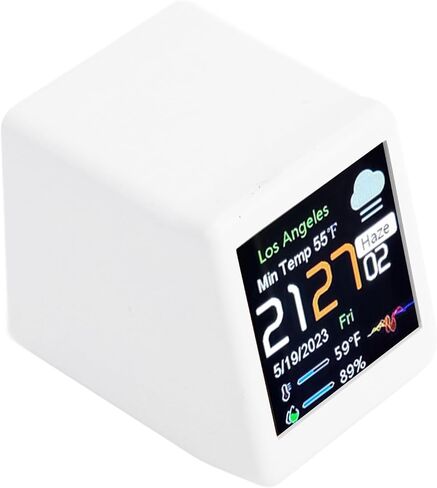 MAVIS LAVEN Smart Electronic Clock, LCD Digital Display, Temperature Weather Forecast, for Home and Office Use (White) in Saudi Arabia