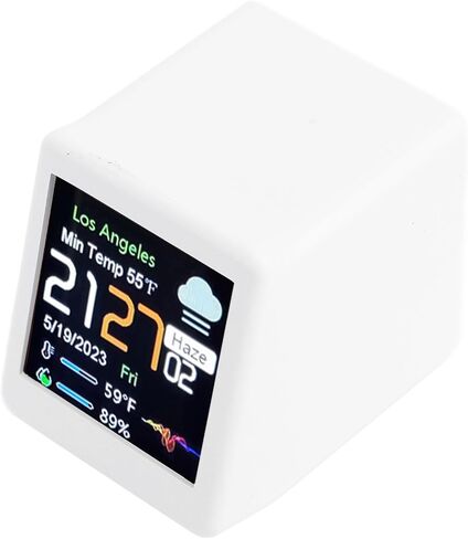 MAVIS LAVEN Smart Electronic Clock, LCD Digital Display, Temperature Weather Forecast, for Home and Office Use (White) in Saudi Arabia