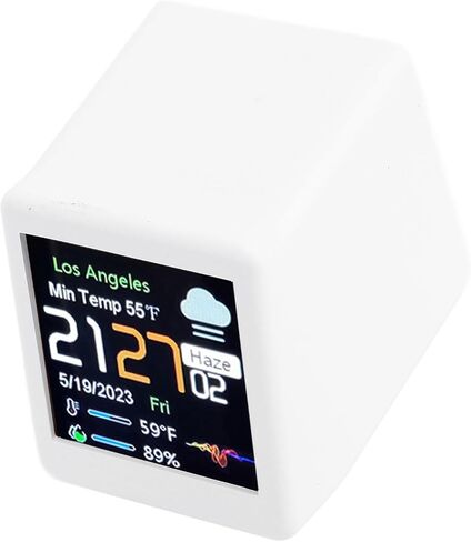 MAVIS LAVEN Smart Electronic Clock, LCD Digital Display, Temperature Weather Forecast, for Home and Office Use (White) in Saudi Arabia