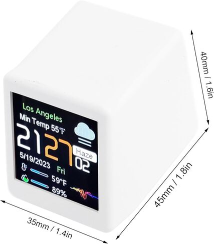 MAVIS LAVEN Smart Electronic Clock, LCD Digital Display, Temperature Weather Forecast, for Home and Office Use (White) in Saudi Arabia