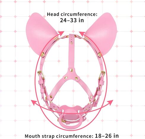 Littleforbig Leather Adjustable Strap Little Furry Pacifier Head Harness in Kuwait