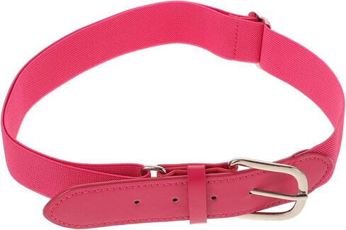 TEHAUX Youth Elastic Baseball Belt and Adults, Adjustable Softball Waistband in Hot Pink, Stretch Sports Belt Suitable for Team Uniforms and Youth Players in Saudi Arabia