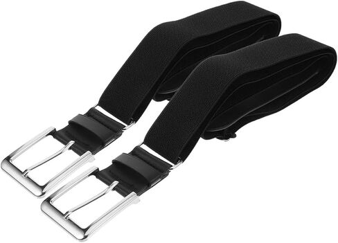 2pcs Adjustable Stretch Baseball Belt Softball Girdle Elastic Waistband for Men Women Youth Outdoor Sports Black in Kuwait