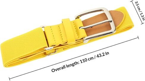 TEHAUX Adjustable Adult Baseball Belt Elastic Sports Belt for Men and Youth Softball with Stretch Faux Leather, Yellow Outdoor Athletic Waistband Random Color in Saudi Arabia