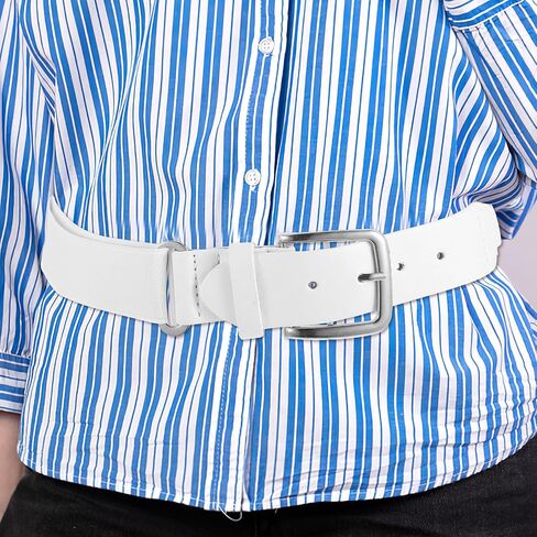 BESTYASH Baseball Softball Belt Elastic Stretch Faux Leather Sports Belt for Men Women Youth Outdoor Uniform Use White in Kuwait