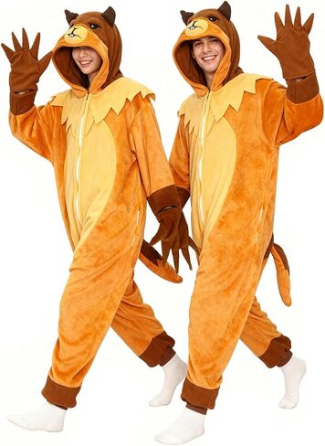Adult Loose - fitting Groundhog Onesie Costume Halloween Christmas Cosplay Groundhog Costume Women Men in Saudi Arabia