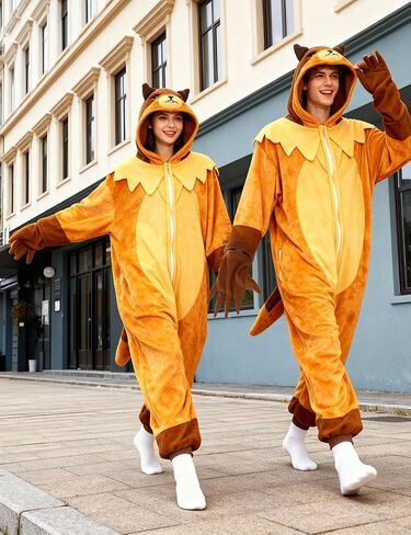 Adult Loose - fitting Groundhog Onesie Costume Halloween Christmas Cosplay Groundhog Costume Women Men in Saudi Arabia
