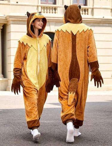 Adult Loose - fitting Groundhog Onesie Costume Halloween Christmas Cosplay Groundhog Costume Women Men in Saudi Arabia