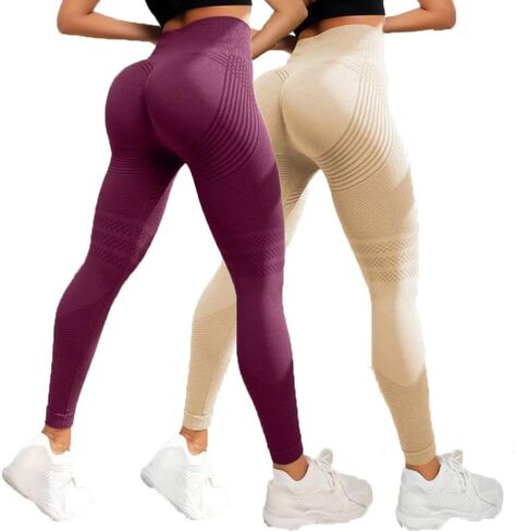 2 PCS POWERCELLS 3D Metabolic Booster High Waisted Compression Leggings, Women Cellulite 3D Sculpting Pants in Kuwait