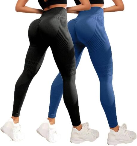 2 PCS POWERCELLS 3D Metabolic Booster High Waisted Compression Leggings, Women Cellulite 3D Sculpting Pants in Kuwait