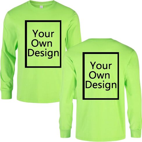 Custom Long Sleeve T Shirts for Men/Women Design Your Own Shirt Add Text Personalized Cotton Tee Printed Front/Back in Saudi Arabia