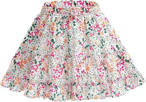Mini Skirt for Women Casual Boho Ruffle Skort with Adjustable Drawstring, Elastic High Waist and Pockets for Summer in Saudi Arabia
