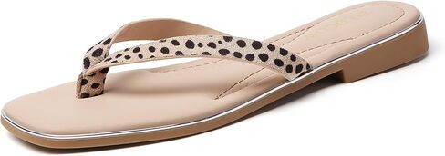 Tilocow Strappy Thong Flip Flops for Women Lightweight and Memory Foam Insole Dressy Comfortable Square Toe Slides Fashion Summer Sandals in Saudi Arabia