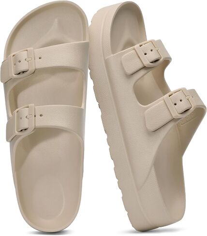 shevalues Women’s Platform Sandals with Arch Support, Lightweight Cloud Slides with Adjustable Double Buckle, Nude 41 in Kuwait