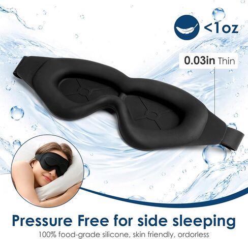 Sleep Masks Designed to Relief Dry Eyes, Upgraded 3D Silicone Moisture Chamber Glasses for Dry Eyes Relief, Hydrating Sleep Goggles for CPAP Users in Saudi Arabia