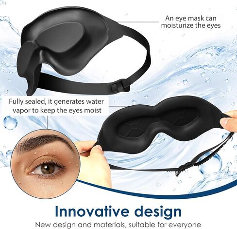 Sleep Masks Designed to Relief Dry Eyes, Upgraded 3D Silicone Moisture Chamber Glasses for Dry Eyes Relief, Hydrating Sleep Goggles for CPAP Users in Saudi Arabia