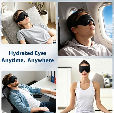 Sleep Masks Designed to Relief Dry Eyes, Upgraded 3D Silicone Moisture Chamber Glasses for Dry Eyes Relief, Hydrating Sleep Goggles for CPAP Users in Saudi Arabia