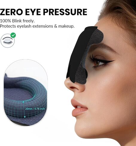 Maximum Blackout Sleep Mask for Deep Sleep, 3D Eye Mask with Spacious Eye Cups, Zero Eye Pressure, Long Eyelash & Lash Extension Friendly, Eye Cover for Travel/Shift Work/Daytime Sleep, Black in Saudi Arabia