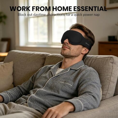 Maximum Blackout Sleep Mask for Deep Sleep, 3D Eye Mask with Spacious Eye Cups, Zero Eye Pressure, Long Eyelash & Lash Extension Friendly, Eye Cover for Travel/Shift Work/Daytime Sleep, Black in Saudi Arabia