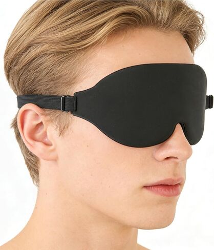 2 Pack Sleep Masks Black 3D Contoured Eye Mask for Sleeping Adjustable Strap Rebound Memory Foam Comfortable Fit in Saudi Arabia
