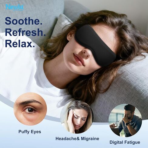 Cooling Gel Eye Mask, Contoured Cold Compress for Eyes, Reusable Cold Eye Mask for Puffy Eyes, Tired Eyes & Eye Strain, Flexible Solid Gel, Eye Care, Adjustable Strap, Fsa Eligible Items Hsa (Black) in Saudi Arabia