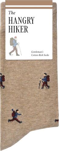 The Hangry Hiker Socks – Funny Hiking Socks for Men – Perfect Hiking Gift – 1 x Pair, Size US 8-13, Beige – Unique Hiker Gift for Dad, Boyfriend, Husband in Saudi Arabia