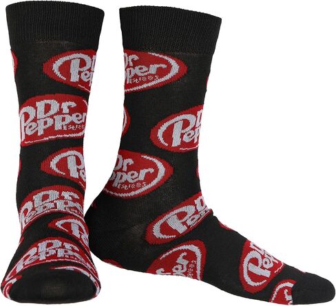 Culture Fly Dr. Pepper Socks Contrasting Logo Design 2-Pack Adult Mid-Calf Crew Socks in Kuwait