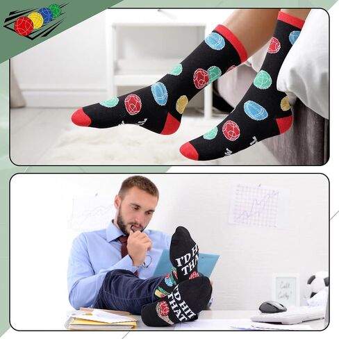 Unittype It's Bocce O'clock Funny Bocce Ball Sock Half Calf Novelty Socks with Colorful Crazy Designs Gifts for Men Women in Kuwait