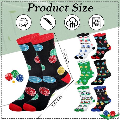 Unittype It's Bocce O'clock Funny Bocce Ball Sock Half Calf Novelty Socks with Colorful Crazy Designs Gifts for Men Women in Kuwait