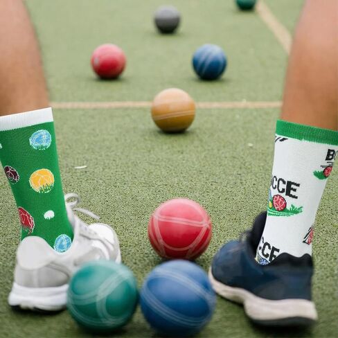 Unittype It's Bocce O'clock Funny Bocce Ball Sock Half Calf Novelty Socks with Colorful Crazy Designs Gifts for Men Women in Kuwait