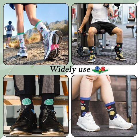 Unittype It's Bocce O'clock Funny Bocce Ball Sock Half Calf Novelty Socks with Colorful Crazy Designs Gifts for Men Women in Kuwait