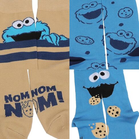 جوارب Bioworld Sesame Street Cookie Monster Character للرجال كاجوال (عبوة من 5 قطع) in Kuwait
