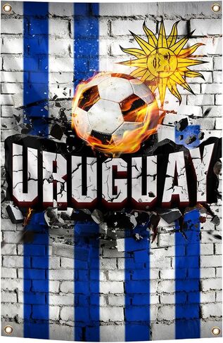 Uruguay Flag Backdrop Football Tapestry 2x3 Feet Wall Hanging Soccer Decor for Living Room Office Club Sports Activities Party Indoor and Outdoor Decor in Kuwait