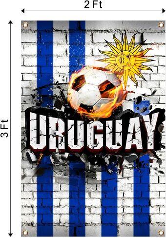 Uruguay Flag Backdrop Football Tapestry 2x3 Feet Wall Hanging Soccer Decor for Living Room Office Club Sports Activities Party Indoor and Outdoor Decor in Kuwait