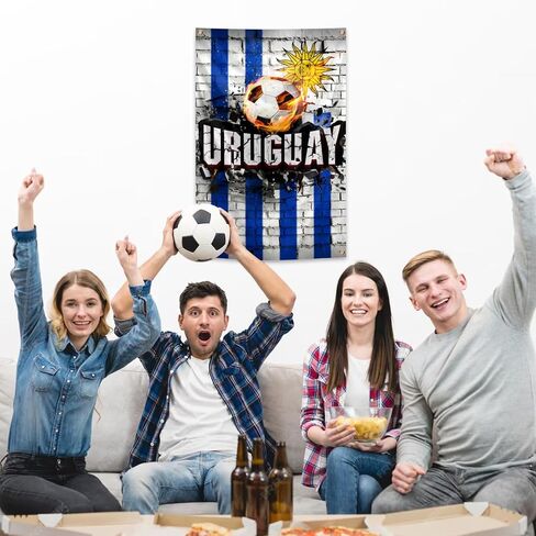 Uruguay Flag Backdrop Football Tapestry 2x3 Feet Wall Hanging Soccer Decor for Living Room Office Club Sports Activities Party Indoor and Outdoor Decor in Kuwait