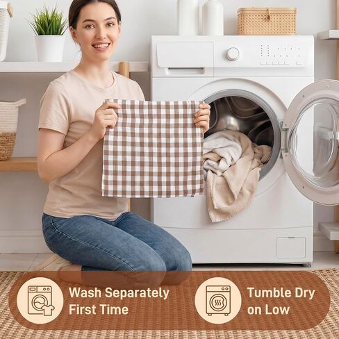 Lounsweer Oven Skirt Curtain for Kitchen Decor 22 x 31 Inch Brown and White Checkered Pure Cotton Stove Cover Skirt Tie Top with Ribbon Ties Rustic Cottage Decorative Oven Door Curtain in Kuwait