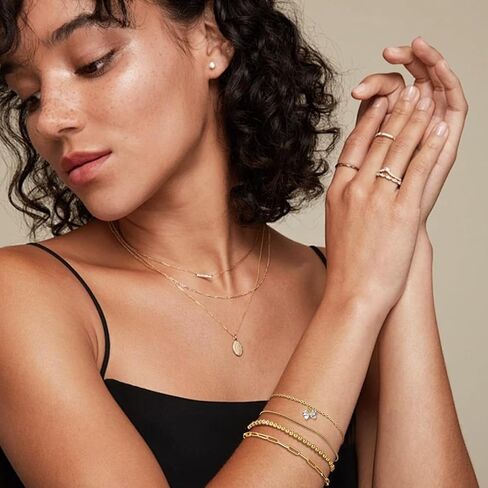 18K Gold Plated Cuff Bangle Bracelets for Women Waterproof, Gold Bracelets Stack Set, Satellite/Paperclip/Beaded/Box/Rope Butterfly&Dolphin Charms, The Leaf of Peace and Gold Cuff Bangle in Kuwait