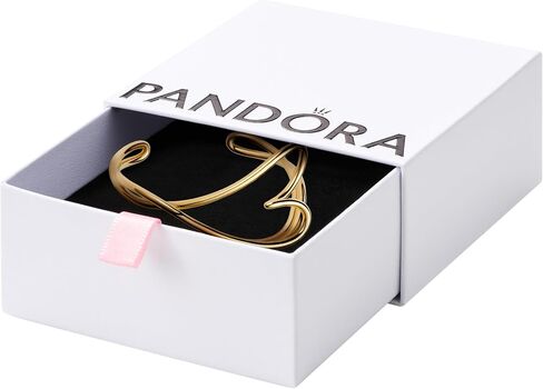 PANDORA-Organically Shaped Heart Bangle-Gold plated -With Gift Box in Kuwait