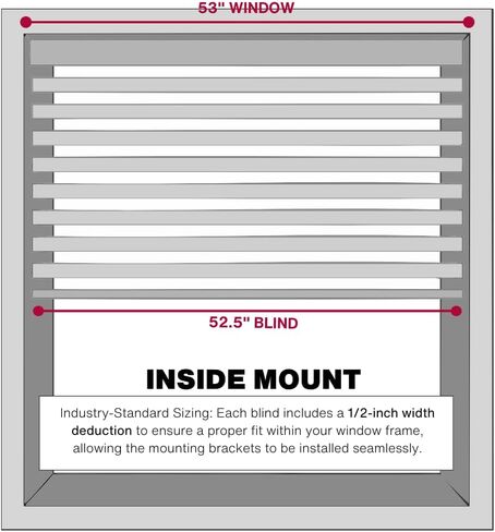 LOTUS & WINDOWARE Cordless Mini Blind, 1" Vinyl Slats, 53" Wide x 64" Long - Alabaster, Window Blinds for Home and Office, Interior Door Blinds - Light Filtering in Saudi Arabia