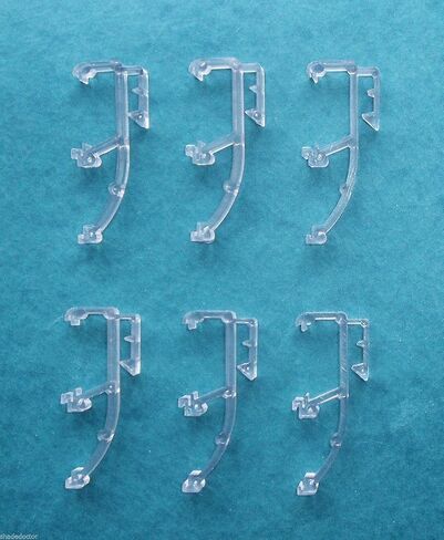 THREE PAIR 1" Double Slat CLEAR VALANCE RETAINER CLIPS for Wood or Mini BLINDS in Saudi Arabia