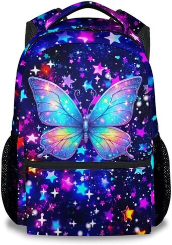 COZYAURA Butterfly Backpack for Girls, 17 Inch Kids School Bag for Elementary, Kindergarten & Preschool – Durable Bookbag for Toddler Students in Saudi Arabia
