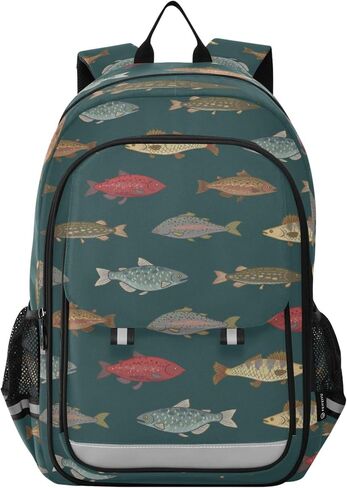 Fisyme Sports Motocross Motorcycles School Backpack Laptop Backpack Bags Bookbag Travel Casual Computer Notebooks Daypack in Kuwait