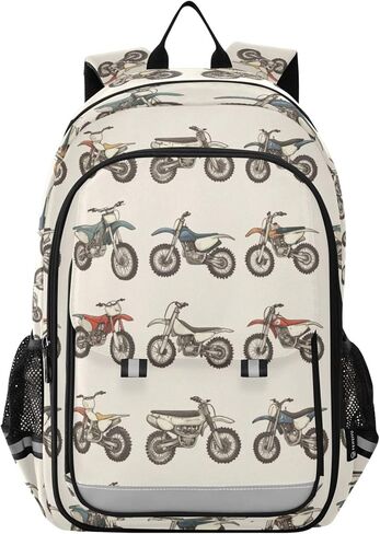 Fisyme Sports Motocross Motorcycles School Backpack Laptop Backpack Bags Bookbag Travel Casual Computer Notebooks Daypack in Kuwait