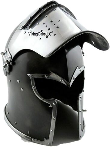 Barbuta Helmet | Viking Battle Knight Helmet Armour | Medieval Visored Barbute Helm for Cosplay | Wearable (Silver) in Saudi Arabia