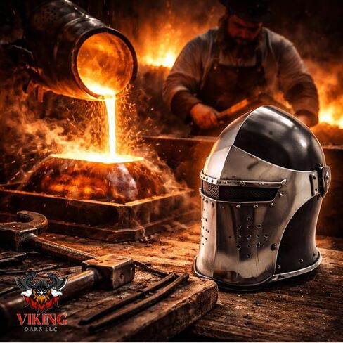 Barbuta Helmet | Viking Battle Knight Helmet Armour | Medieval Visored Barbute Helm for Cosplay | Wearable (Silver) in Saudi Arabia
